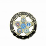Military challenge coin with hollow out design