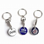 custom EUR UK token supermarket trolley coin key chain