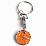 custom EUR UK token supermarket trolley coin key chain